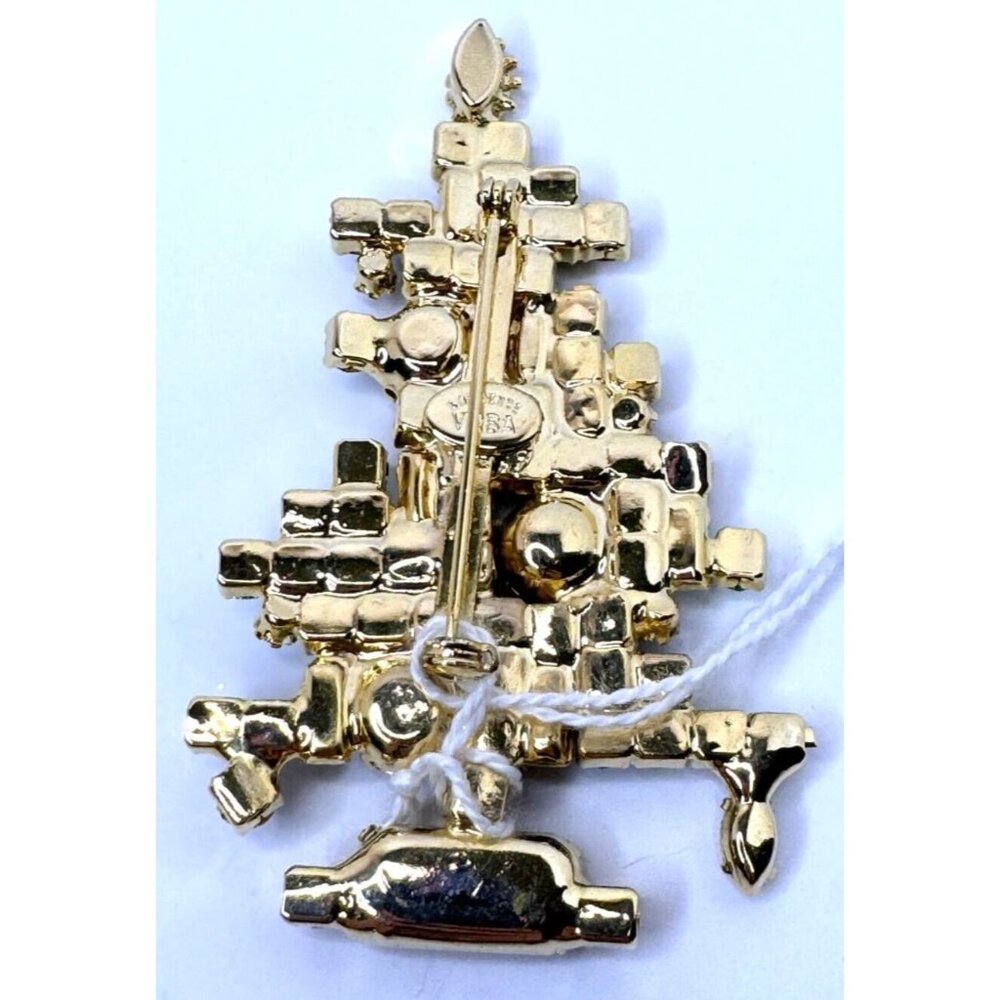 Signed Lawrence VRBA Vintage Christmas Tree Pin Brooch Star Holiday Jewelry - Picture 7 of 9